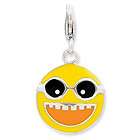 AMOR LA VITA STERLING SILVER ENAMELED SILLY FACE W/LOBSTER CLASP CHAR