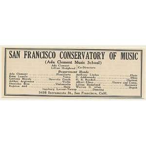 com 1923 San Francisco Conservatory of Music Ada Clement Music School 