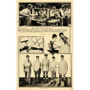  1918 Print Artificial Limb Making Injured Soldiers WWI 