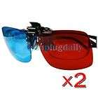 Pairs Red Cyan blue clip on 3D Glasses 3D Dimensional