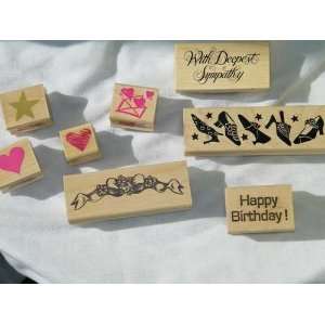  Lot of 8 Rubber Stamps Hero Artrs All Night Media Stamp 