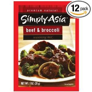 Simply Asia Seasoning Mix, Beef and Broccoli, 1 Ounce (Pack of 12 