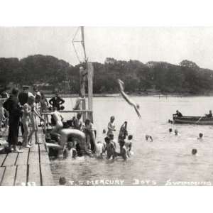 Boys Swimming, Training Ship Mercury, River Hamble, Hants Photographic 