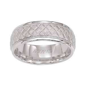 ArtCarved Ascot Mens Wedding Band 7.5mm Comfort Fit #11 WV7305W_G Size 