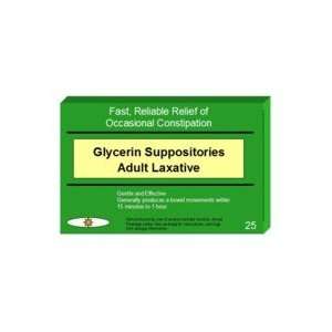  Glycerin Adult Laxative Suppositories Box 25 Health 
