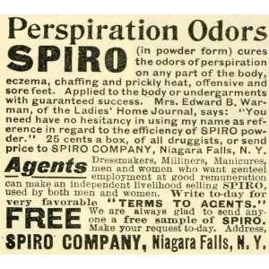  1901 Ad Spiro Powder Body Deodorant Eczema Chaffing Skin 