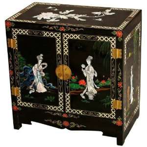 EXP Handmade Asian furniture 23 Black Storage Cabinet With Mother of 