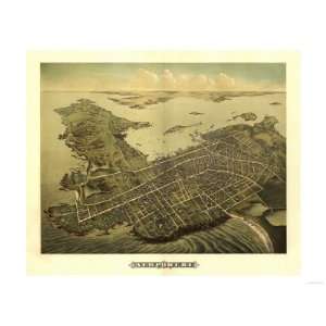  Newport, Rhode Island   Panoramic Map Giclee Poster Print 