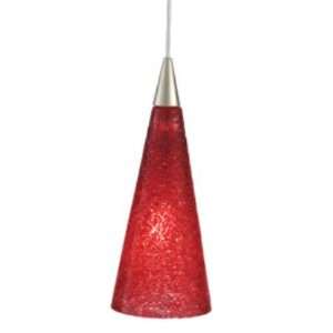   Jack Single Lamp Ali Jack Pendant for Canopies with Red Glass Chrome