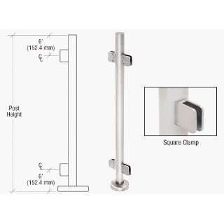   Stainless Steel Square Glass Clamp 180 Degree Center Post Railing Kit
