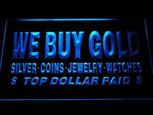   buy Gold Silver Coins Jewelry Watches Top Dollar Paid Neon Light Sign