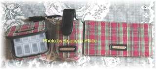 LONGABERGER HOLIDAY PLAID 4 PC SET BAG CELL CASE PILL CASE & CHECKBOOK 