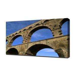  Roman Aqueduct Nimes   Canvas Art   Framed Size 32x48 
