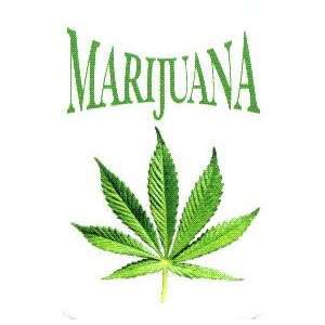 Marijuana   With Leaf on White   Rectangle Sticker / Decal 