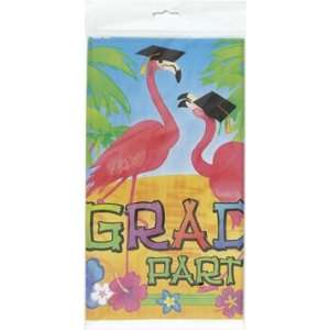  Grad Flamingos Graduation Party Plastic Tablecover 54x84 