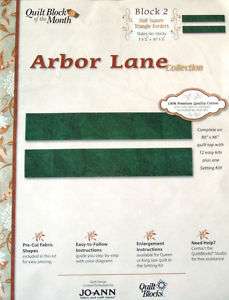 JO ANN QUILT BLOCK OF THE MONTH ARBOR LANE #2   NIP  