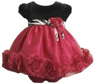   Baby Girls Black / Fuschia Oraganza Holiday Party Dress 18M  