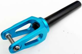   Scooter Alloy Fork THREADLESS 1 1/8 Steerer ANO BLUE w/Axle&Spacers