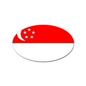  Singapore Flag Oval Magnet