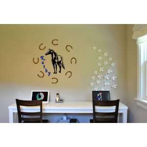  Horse decal Personalized horse sticker Horse shoe wall 