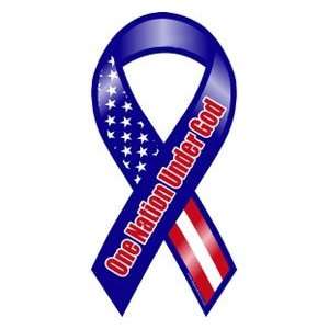  Red, White, and Blue One Nation Under God Ribbon Magnet 