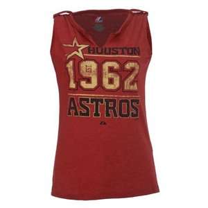 Houston Astros Majestic Womens Diamond Diva Sleeveless Baseball Shirt 