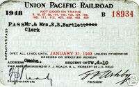 1948 Union Pacific Railroad Employes Pass  