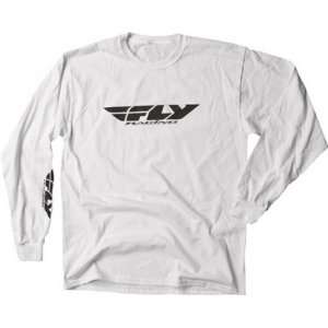  FLY RACING CORPORATE LONG SLEEVE CASUAL MX T SHIRT WHITE 