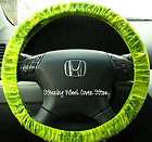 Car Truck Universal Grip Steering Wheel Cover Lime Green Floral 
