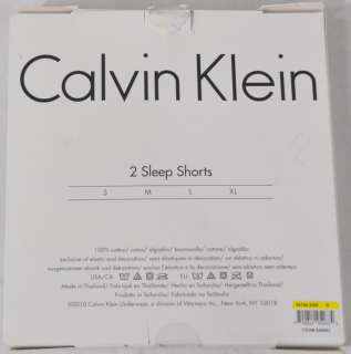 Calvin Klein Womens Cotton Knit Sleep Shorts 2 Pair Purple White Size 