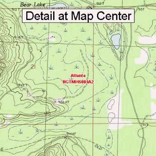 USGS Topographic Quadrangle Map   Atlanta, Michigan (Folded/Waterproof 