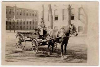   Postcard Horse Drawn T.S. Cudworth Express Wagon @ US Whip Co  