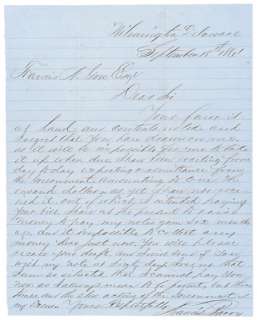 Union Civil War Letter, 1861