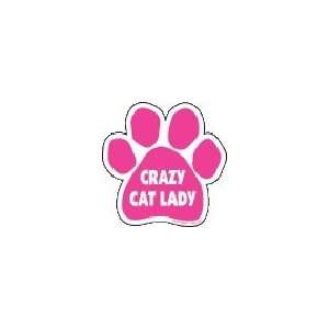  CRAZY CAT LADY Paw Print Car Magnet