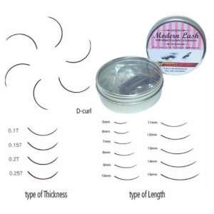  Modern Lash EyeLash Extensions D   Curl Lashes .15mm Thick 