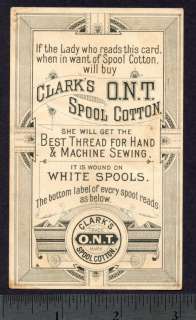 1882 Jumbo at Bar Sewing Thread Victorain antiqu CARD  