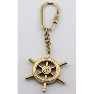  Antique maritime Ship wheel navigation keychain 