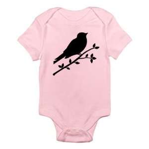  Black Raven Bird Silhouette Pink Baby Onesie Shirt   Size 