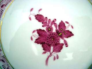 HEREND BREAD AND BUTTER PLATES SNACK TELLER DECOR APPONYI ROUGE 