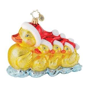  RADKO QUACK PACK Duck Family Glass Christmas Ornament 