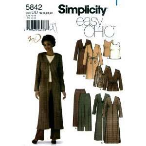 Simplicity 5842 Sewing Pattern Misses Duster in Two Lengths or Jacket 