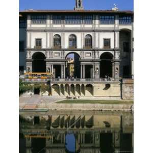  The Uffizi Reflected in the Arno River, Florence, Tuscany 