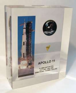 Apollo 11 flown Kapton foil acrylic  