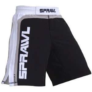  MMA Fight Shorts   Fusion II Stretch Series WHITEBLACKGRAY 