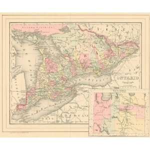  Mitchell 1884 Antique Map of Ontario