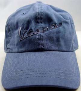 NEW Indigo Vespa Gray Embroidered Hat Cap Scooter Decky  