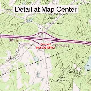  USGS Topographic Quadrangle Map   Bremen, Georgia (Folded 