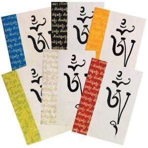  Om Mani Calligraphy Notecards   Set of 6 Health 