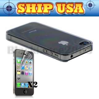 ULTRA THIN CLEAR CASE FOR IPHONE 4S 4 + 2 Screen Protector BACK COVER 