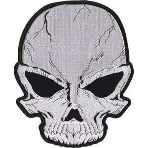 CRACKED SKULL BACK PATCH Mean Evil Embroidered Iron On & Sew On For 